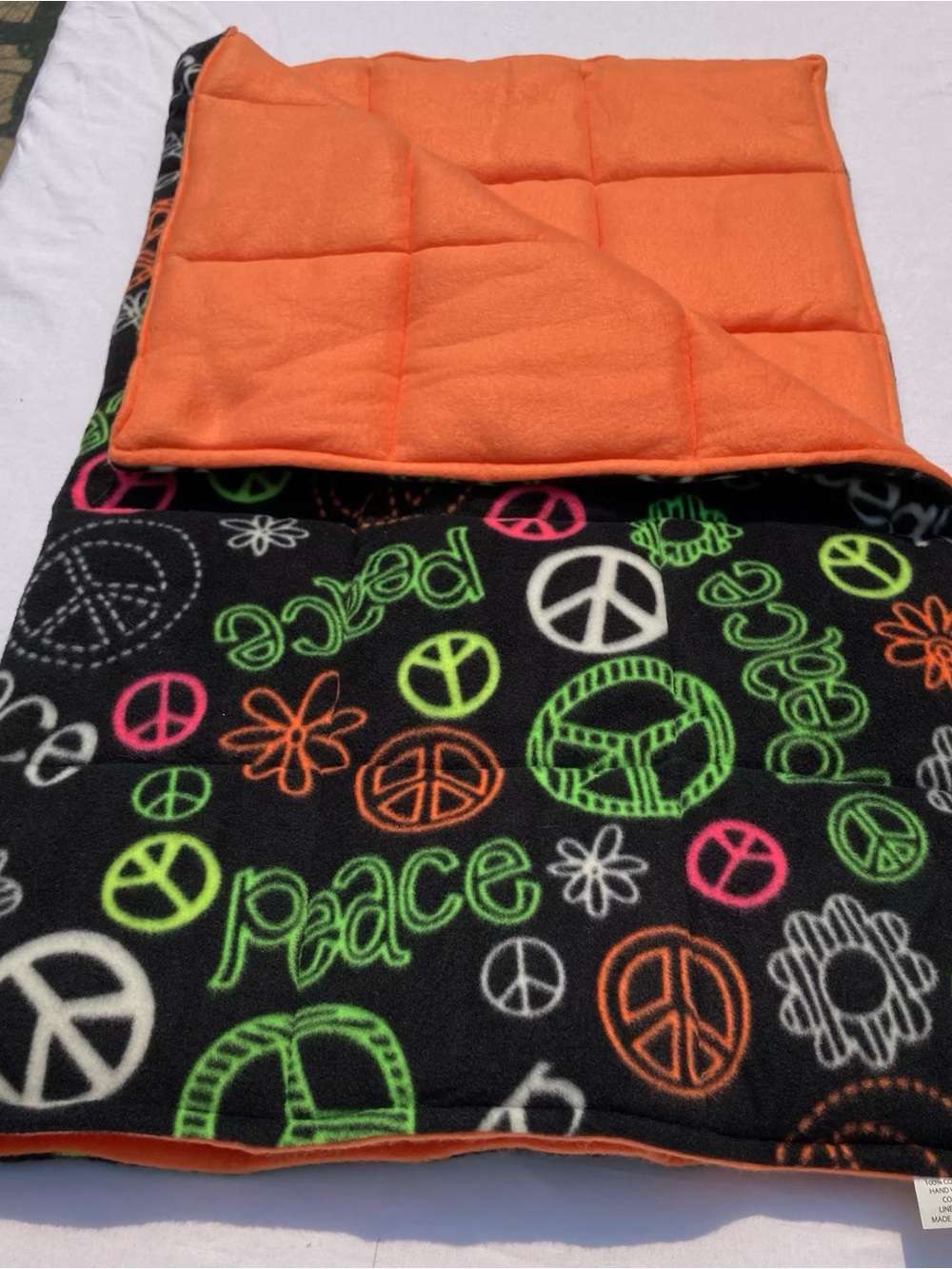 Handmade Weighted Blanket Red Poppy for Sensory Calming 34 X 38 Inches 5 Lbs New